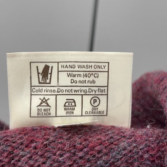 The Edinburgh Woollen Mill Cardigan Womens 34 S Red Shetland Wool Knit - FLAW - Picture 4 of 15